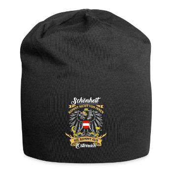 Schönheit kommt von Österreich Österreicher - Jersey-Beanie - Schwarz - Vorne