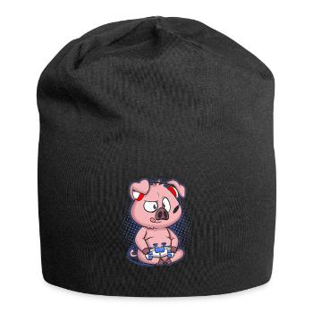 Gaming Pig Video Game Computer PC - Jersey Beanie - black - Front