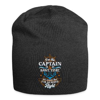 Yachting Sailing Boating Boat Captain - Jersey Beanie - charcoal grey - Front