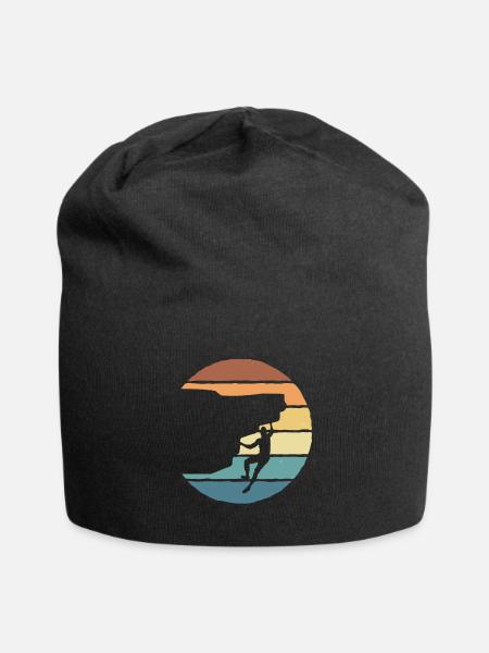 Rock Climbing Boulder Climbing Climbers - Jersey Beanie - black