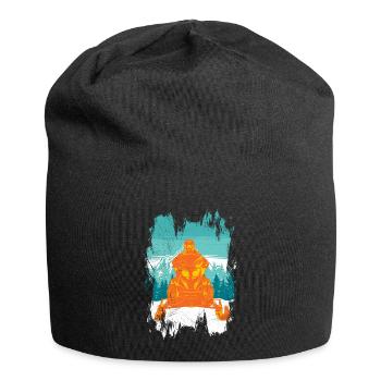 Schneemobil Motorschlitten Winter Motorsport - Jersey-Beanie - Schwarz - Vorne