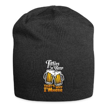 Bierliebhaber Design | I love Titties and Beer - Jersey-Beanie - Anthrazit - Vorne