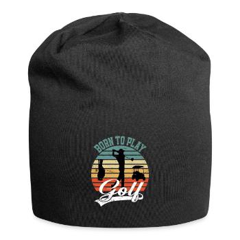 Golf golfeur Né pour jouer au golf - Bonnet en jersey - noir - Devant