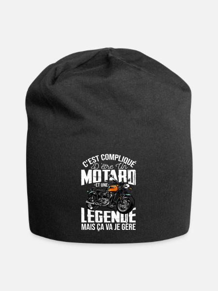 Motard De Légende Humour Homme Cadeau Moto - Bonnet en jersey - noir