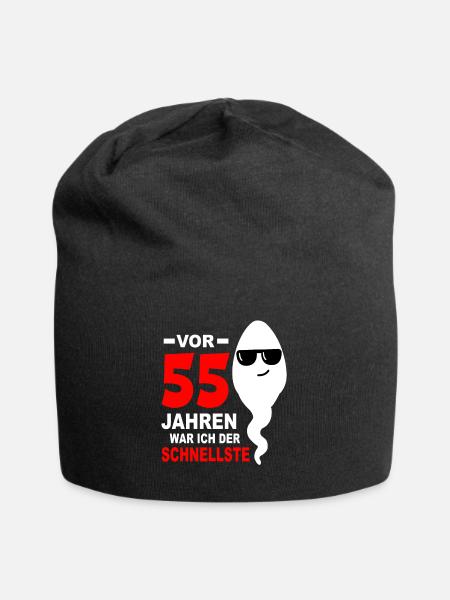 55. Geburtstag 55 Jahre 55 Jahrestag 55. Jubiläum - Jersey-Beanie - Schwarz