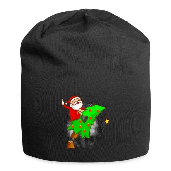 Anti Weihnachten Tannenbaum Nikolaus Mittelfinger - Jersey-Beanie - Schwarz - Vorne