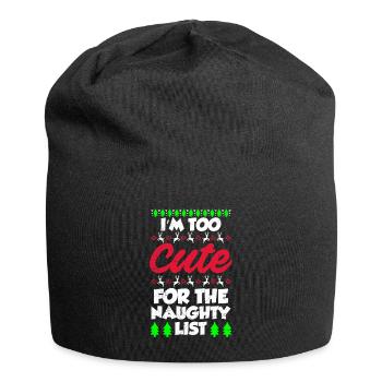 Cute for naughty list Nikolaus Christmas - Jersey Beanie - black - Front