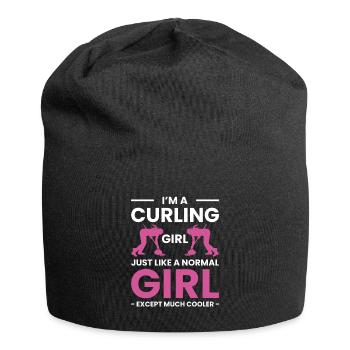 I Am A Curling Girl Just Like A Normal Girl... - Bonnet en jersey - noir - Devant