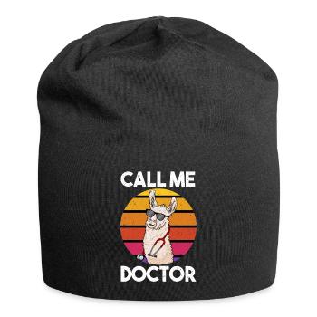 Call Me Doctor Lama Llama Doktor - Jersey-Beanie - Schwarz - Vorne