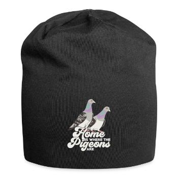 Pigeons oiseaux pigeons élevage de pigeons cadeau - Bonnet en jersey - noir - Devant