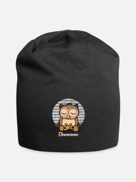 Hibou de méditation - Hibou yoga - Bonnet en jersey - noir