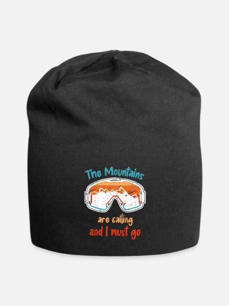 The mountains call skiers skiing holidays - Jersey Beanie - black