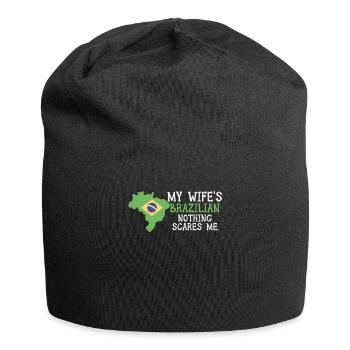 Ehefrau Brasilien Verheiratet Brasilianerin - Jersey-Beanie - Schwarz - Vorne