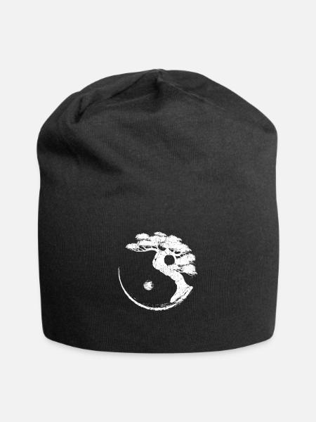 Yin Yang Bonsaï-Arbre Japon Bouddha Zen Méditation - Bonnet en jersey - noir