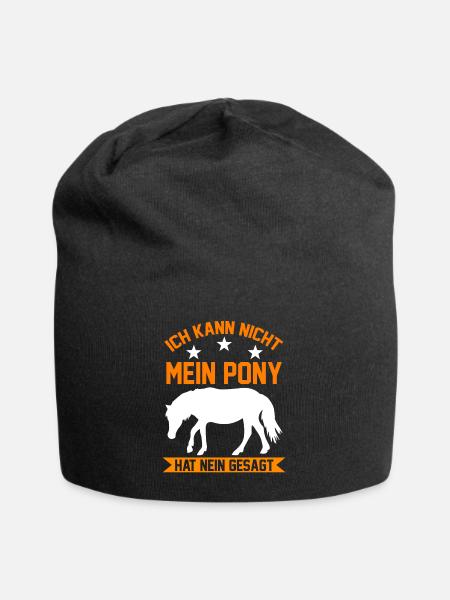 Pony Pferd Pony Ponybesitzer - Jersey-Beanie - Schwarz