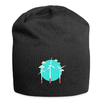 Wind power Wind turbine Wind turbine - Jersey Beanie - black - Front