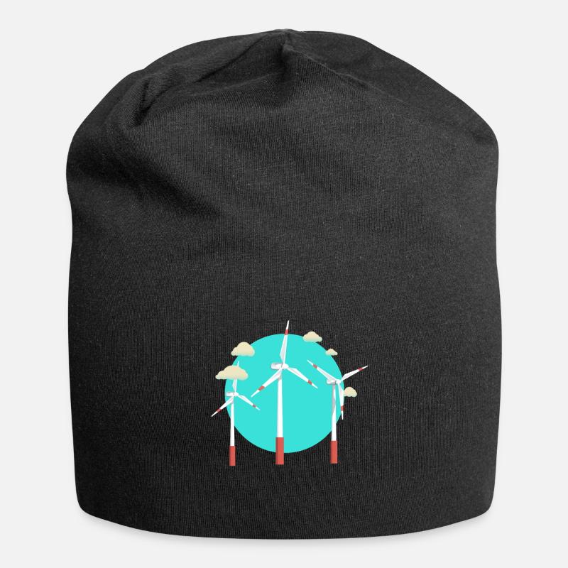 Windpower Windkraft Windrad - Jersey-Beanie - Schwarz