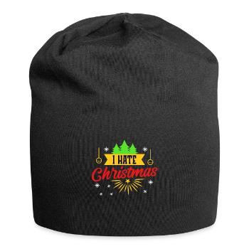 I hate Christmas Anti-Weihnachten Ugly Christmas - Jersey-Beanie - Schwarz - Vorne