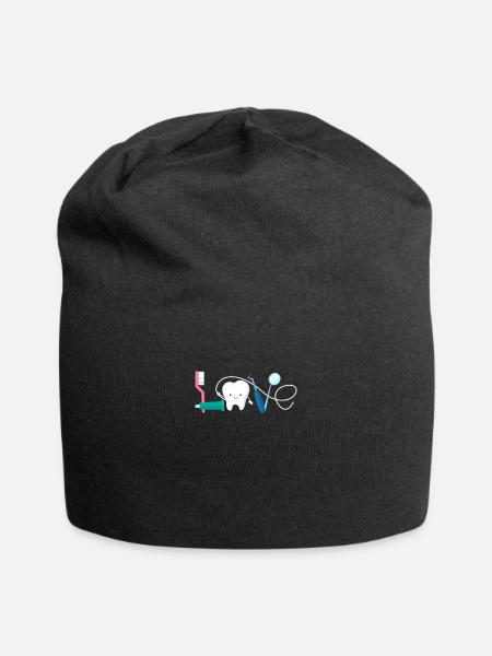 Zahnarzt Zahn Zahnärztin Dentist Zähne Geschenk - Jersey-Beanie - Schwarz