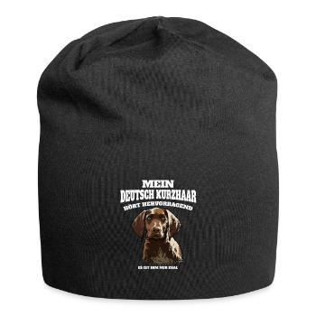 Deutsch Kurzhaar Hört Hervorragend Ist Ihm Nur - Jersey-Beanie - Schwarz - Vorne