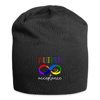 Autism Acceptance Awareness Vintage Colorful - Bonnet en jersey - noir - Devant