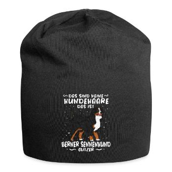 keine Hundehaare Berner Sennenhund Glitzer Spruch - Jersey-Beanie - Schwarz - Vorne