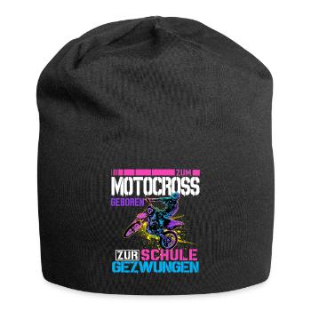 Zum Motocross geboren zur Schule gezwungen - Jersey-Beanie - Schwarz - Vorne