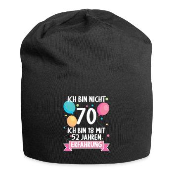 70 Jahre alt 70 Jährige 70 Jähriger 70. Geburtstag - Jersey-Beanie - Schwarz - Vorne