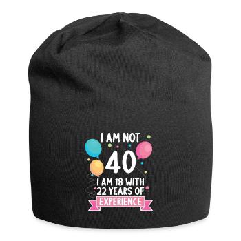 40 years old 40 year old 40 year old 40th birthday - Jersey Beanie - black - Front