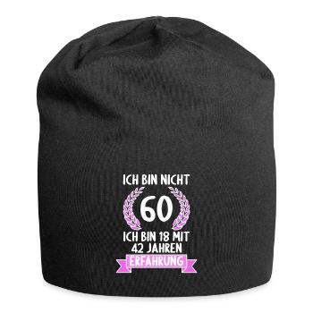 60 Jahre alt 60 Jährige 60 Jähriger 60. Geburtstag - Jersey-Beanie - Schwarz - Vorne