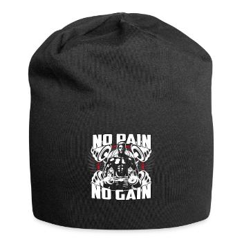 NO PAIN NO GAIN - Jersey Beanie - black - Front