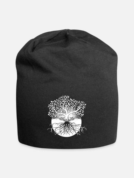 Yggdrasil Wikinger Lebensbaum - Jersey-Beanie - Schwarz