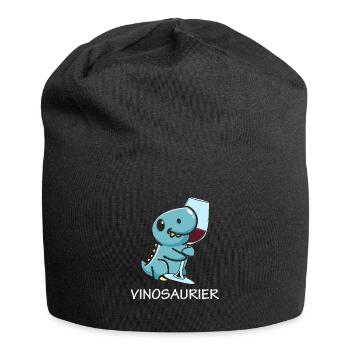 Vinodino Vinosaur Vinosaurus Rex Wine Vino - Jersey Beanie - black - Front