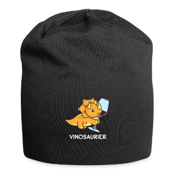 Vinodino Vinosaur Vinosaurus Rex Wine Vino - Jersey Beanie - black - Front