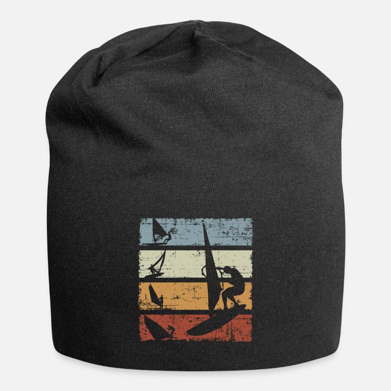 Vintage Windsurfing - Jersey-Beanie - Schwarz