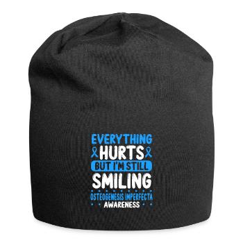 Osteogenesis Imperfecta Awareness Blue Ribbon - Jersey Beanie - black - Front