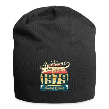 Jahrgang Oktober 1979 Geschenkidee - Jersey-Beanie - Schwarz - Vorne