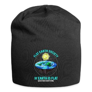 Flat Earth The Earth Is Flat Question Everything - Jersey Beanie - black - Front
