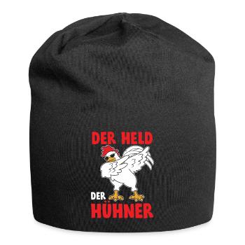 Der Held der Hühner Dabbing Huhn - Jersey-Beanie - Schwarz - Vorne