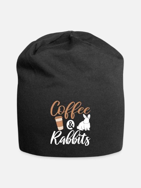 Coffee & Rabbits - Jersey Beanie - black