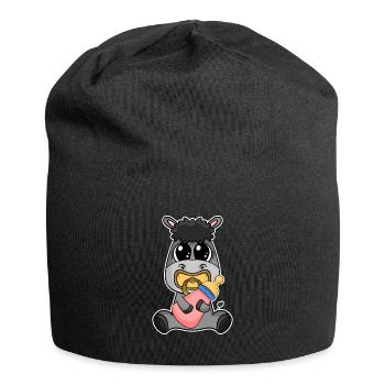 Baby Esel - Jersey-Beanie - Schwarz - Vorne