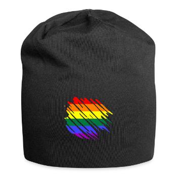 Drapeau arc-en-ciel LGBT - Bonnet en jersey - noir - Devant