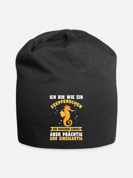 Ich bin ein Seepferdchen - Jersey-Beanie - Schwarz