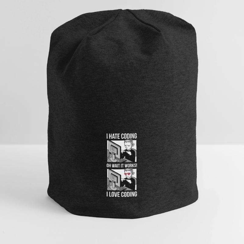 I Love Coding Programming Gift Jersey Beanie