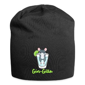 Gin Gilla Chinchilla Gin Pun Chinchilla Lover - Jersey-Beanie - Schwarz - Vorne