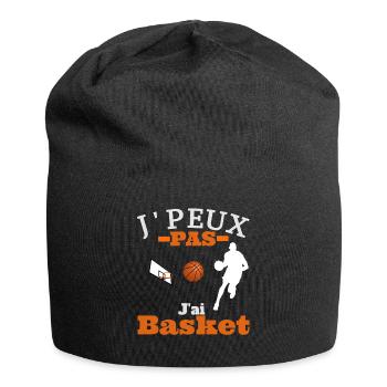J'PEUX PAS , J'AI BASKET. - Bonnet en jersey - noir - Devant