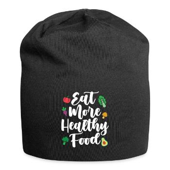 Eat More Healthy Food Vegan - Jersey Beanie - black - Front