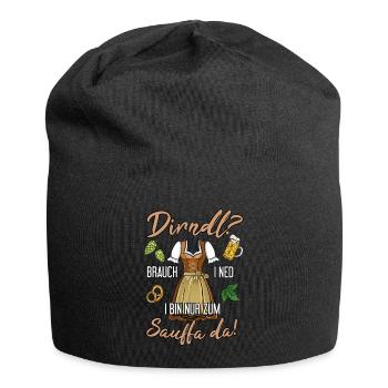 Dirndl i bin nur zum Saufen daTracht Ersatz - Jersey-Beanie - Schwarz - Vorne