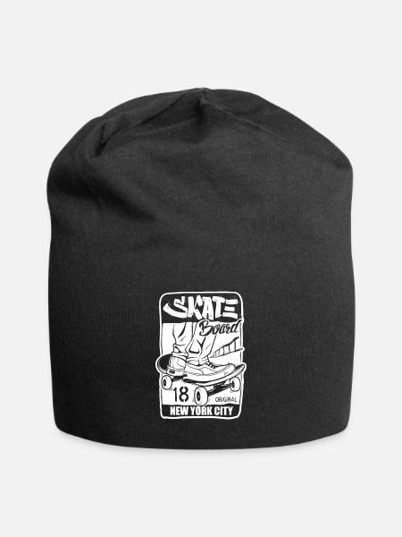 Skateboarding Skateboard Skateboarder Vintage - Jersey Beanie - black
