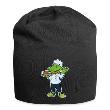 Frosch Koch Hähnchen Kochen - Jersey-Beanie - Schwarz - Vorne
